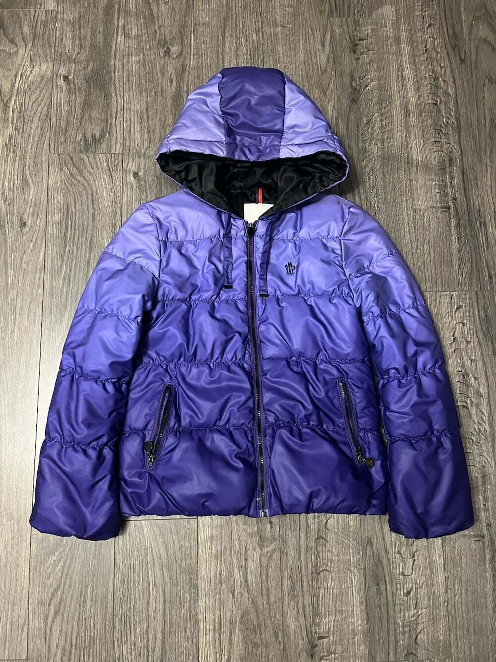 Moncler Vintage Hooded Purple Gradient Puffer Jacket